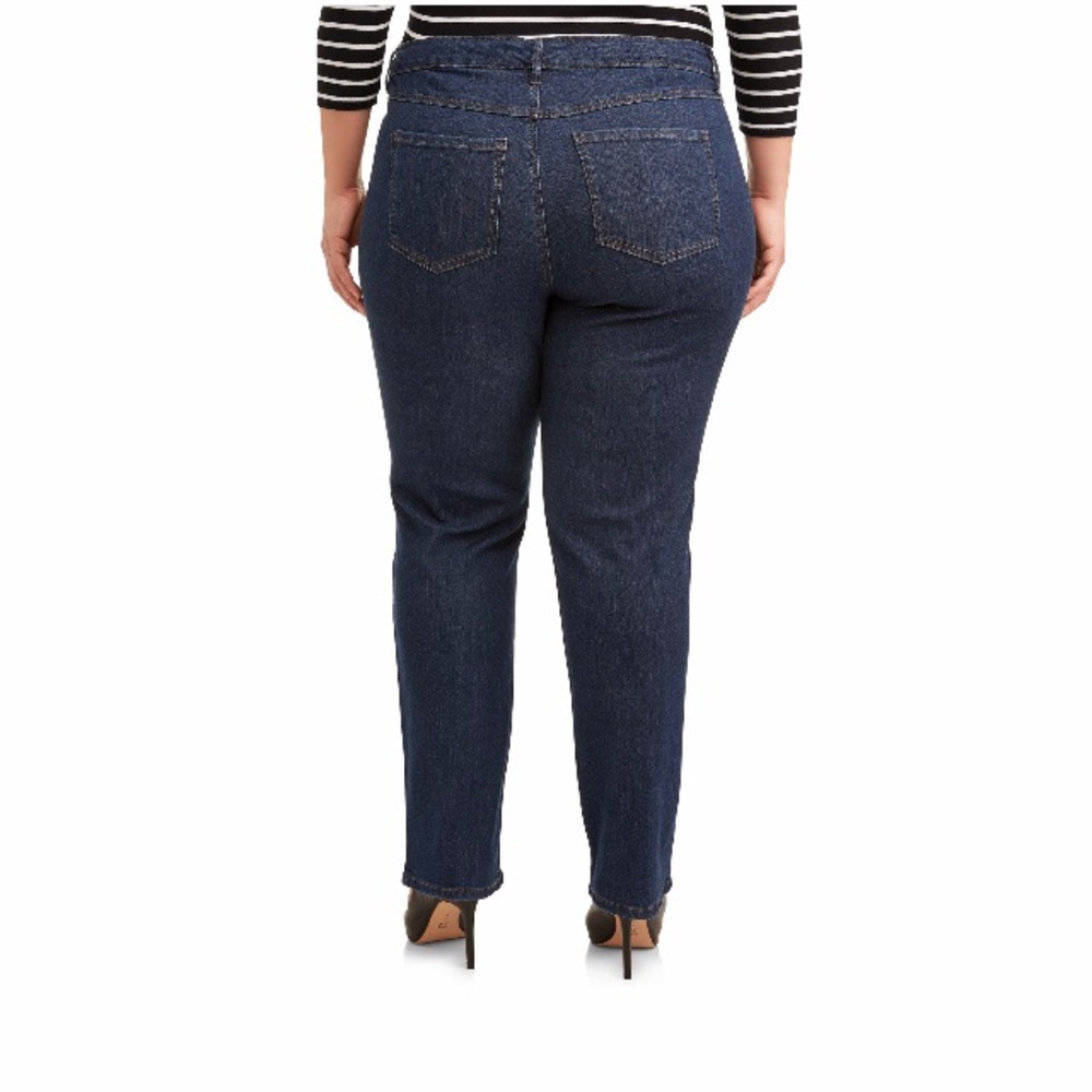 Terra & Sky Women's Plus Straight Leg Jeans Petite - Picture 3 of 3